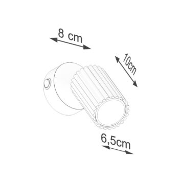 Nástenné bodové svietidlo Carbon, čierne, projekcia 16 cm, vypínač, hliník