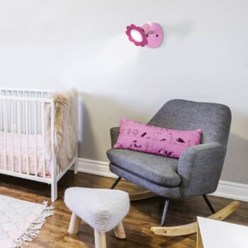 Nástenné bodové svietidlo Kvetina, ružové 1-pl.