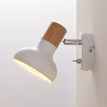 Nástenné bodové svietidlo Lindby Fridolin, 14 cm, biele, kov, vypínač