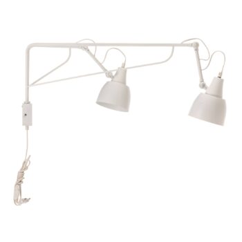 Nástenné svetlo 1002 s konektorom, 2-plameňové, biele