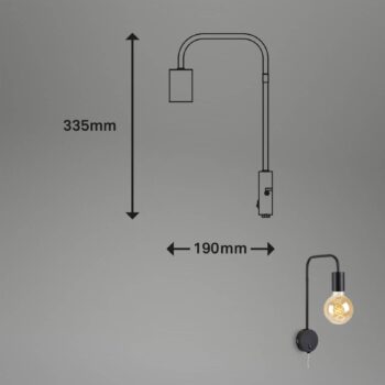 Nástenné svetlo Alva Comfort light Retro, čierna