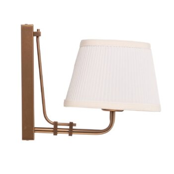 Nástenné svetlo Atro, starozlaté s bielym tienidlom na lampu