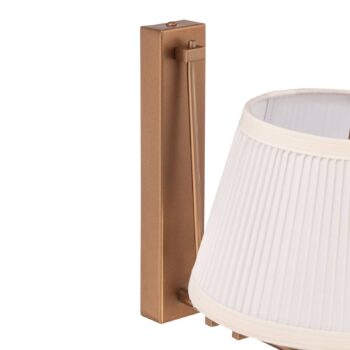 Nástenné svetlo Atro, starozlaté s bielym tienidlom na lampu