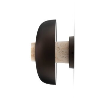 Nástenné svetlo Audo Reverse LED, piesok/bronz, kameň, Ø 24 cm
