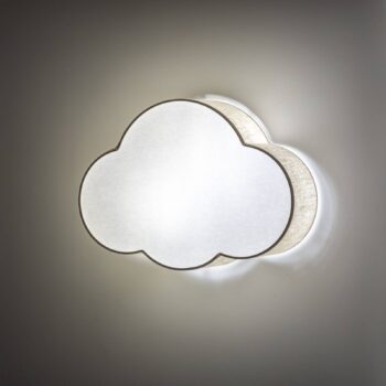 Nástenné svetlo Cloud, béžové, šírka 43 cm, textil, oblak, E27