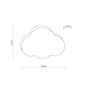 Nástenné svetlo Cloud, béžové, šírka 43 cm, textil, oblak, E27