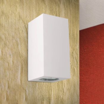 Nástenné svetlo Cube keramika biela výška 15,5 cm