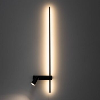 Nástenné svetlo EASY RIGHT, čierne Šírka 80 cm Kov GU10 + LED