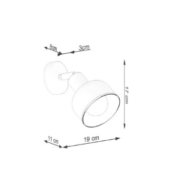 Nástenné svetlo Elba, biele, kov, Ø 19 cm, E27