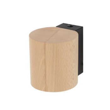 Nástenné svetlo Eve, buk, drevo, Ø 8 cm, GU10