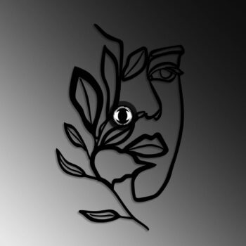 Nástenné svetlo Flower Faced, čierne, kov, 54 x 34 cm, zástrčka