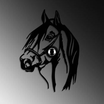 Nástenné svetlo Horse, čierne, kov, 57 x 41 cm, zástrčkový kábel