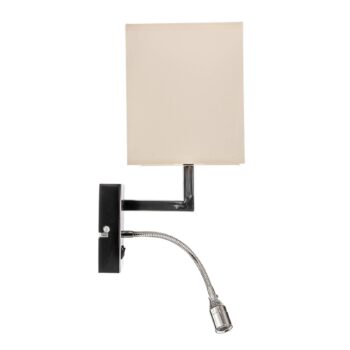 Nástenné svetlo Hotel LED, biela, textil, 2-pl., LED lampa na citanie