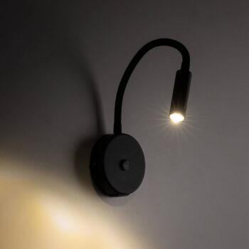 Nástenné svetlo Lagos USB, 27 cm, čierne, lampa na čítanie, G9