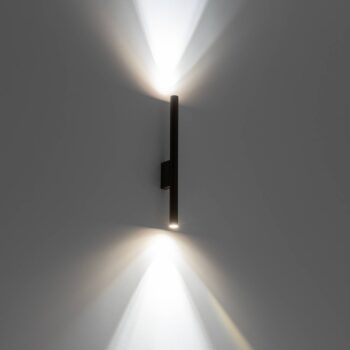 Nástenné svetlo Laser, hnedé, kovové, výška 40 cm, G9