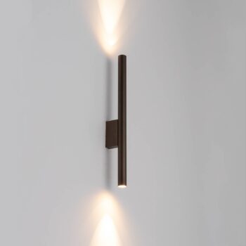 Nástenné svetlo Laser, hnedé, kovové, výška 40 cm, G9