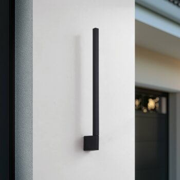 Nástenné svetlo Lindby LED Neano, 60 cm, čierne, kov, IP54