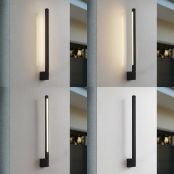 Nástenné svetlo Lindby LED Neano, 60 cm, čierne, kov, IP54