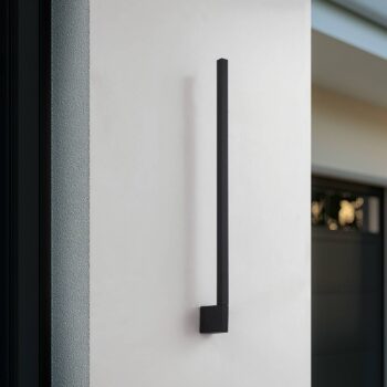 Nástenné svetlo Lindby LED Neano, 80 cm, čierne, kov, IP54