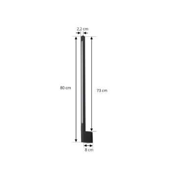 Nástenné svetlo Lindby LED Neano, 80 cm, čierne, kov, IP54