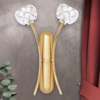 Nástenné svetlo Maderno olovnatý krištáľ zlato 2pl