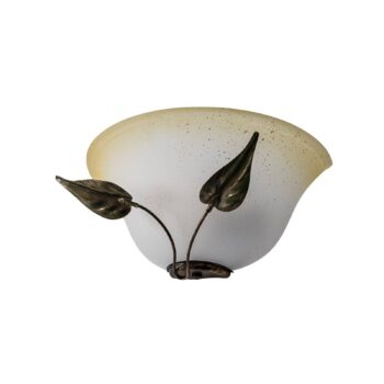 Nástenné svetlo Mira, krémová/bronzová, sklo, šírka 30 cm, E27