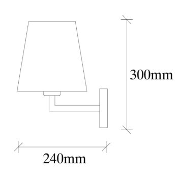 Nástenné svetlo Profil, čierne, kov/textil, výška 30 cm