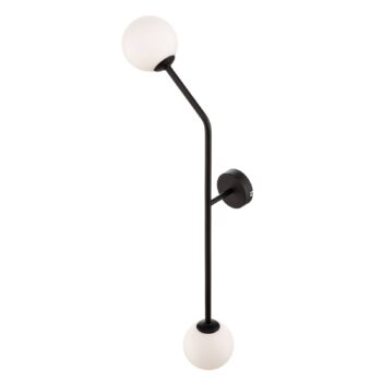 Nástenné svetlo Pure, 2-plameňové, čierne, horizontálne