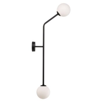 Nástenné svetlo Pure, 2-plameňové, čierne, vertikálne