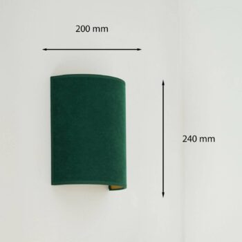 Nástenné svetlo Semi Circle, zamat, tmavo zelená, E27