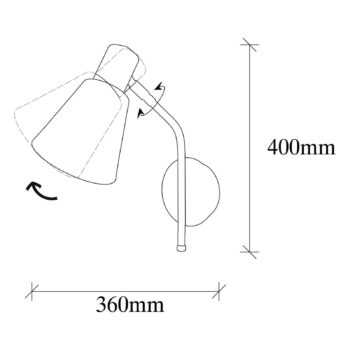 Nástenné svetlo Sivani MR-663, zlatá antik, kov, Ø 15 cm