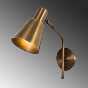 Nástenné svetlo Sivani MR-663, zlatá antik, kov, Ø 15 cm