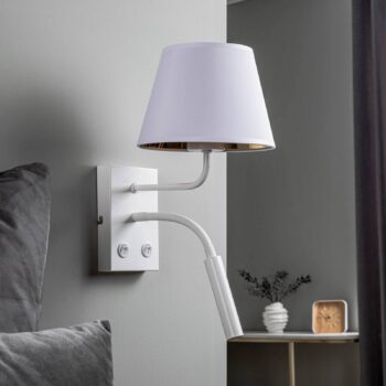 Nástenné svetlo Soho, kužeľové, lampa na citanie biela/zlatá