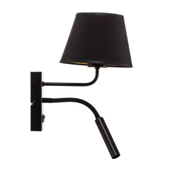 Nástenné svetlo Soho, kužeľové, lampa na citanie čierna/zlatá