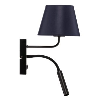 Nástenné svetlo Soho, kužeľové, lampa na citanie modrá/zlatá
