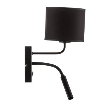 Nástenné svetlo Soho valcovité lampa na citanie čierna/zlatá