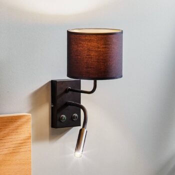 Nástenné svetlo Soho valcovité lampa na citanie čierna/zlatá
