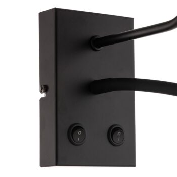 Nástenné svetlo Soho valcovité lampa na citanie čierna/zlatá