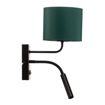 Nástenné svetlo Soho, valcovité, lampa na citanie zelená/zlatá