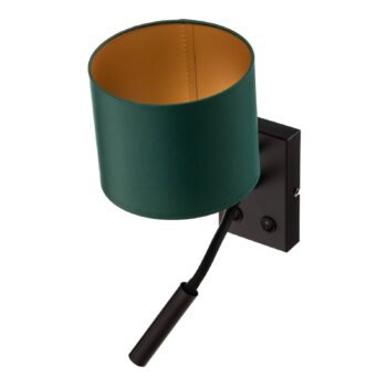 Nástenné svetlo Soho, valcovité, lampa na citanie zelená/zlatá