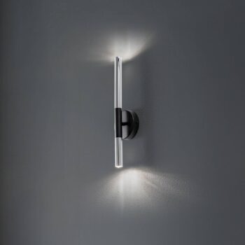 Nástenné svetlo Sopel Lux, 2-pl., čierna/strieborná, výška 38 cm