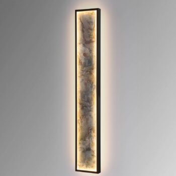 Nástenné svetlo Stone LED, 100 x 15 cm, CCT, čierna farba, kov
