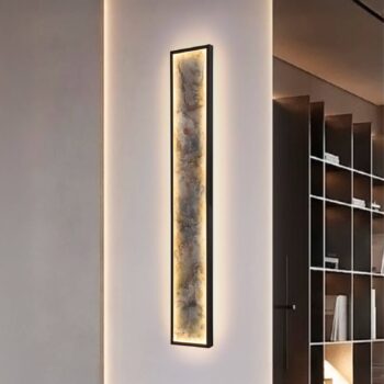 Nástenné svetlo Stone LED, 100 x 15 cm, CCT, čierna farba, kov