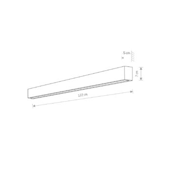 Nástenné svetlo Straight L, 122 cm, biela