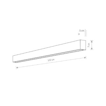 Nástenné svetlo Straight L, 122 cm, grafit