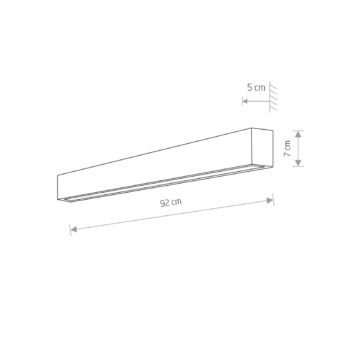 Nástenné svetlo Straight M, 92 cm, biela