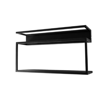 Nástenné svetlo na poličku, čierne, oceľ, dĺžka 60 cm, 1 x LED