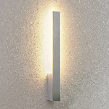Nástenné svietidlo Arcchio LED Ivano, výška 43 cm, brúsený hliník