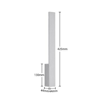 Nástenné svietidlo Arcchio LED Ivano, výška 43 cm, brúsený hliník