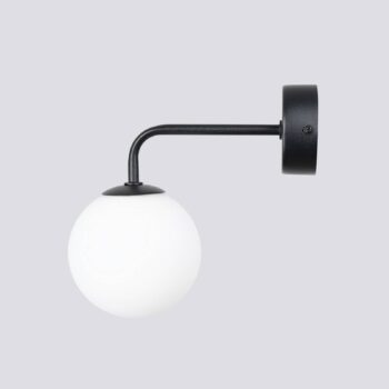 Nástenné svietidlo Astral, čierne, projekcia 22 cm, oceľ/sklo